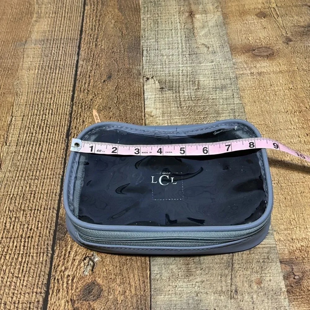 Jon hart design clear gray toiletry cosmetic bag